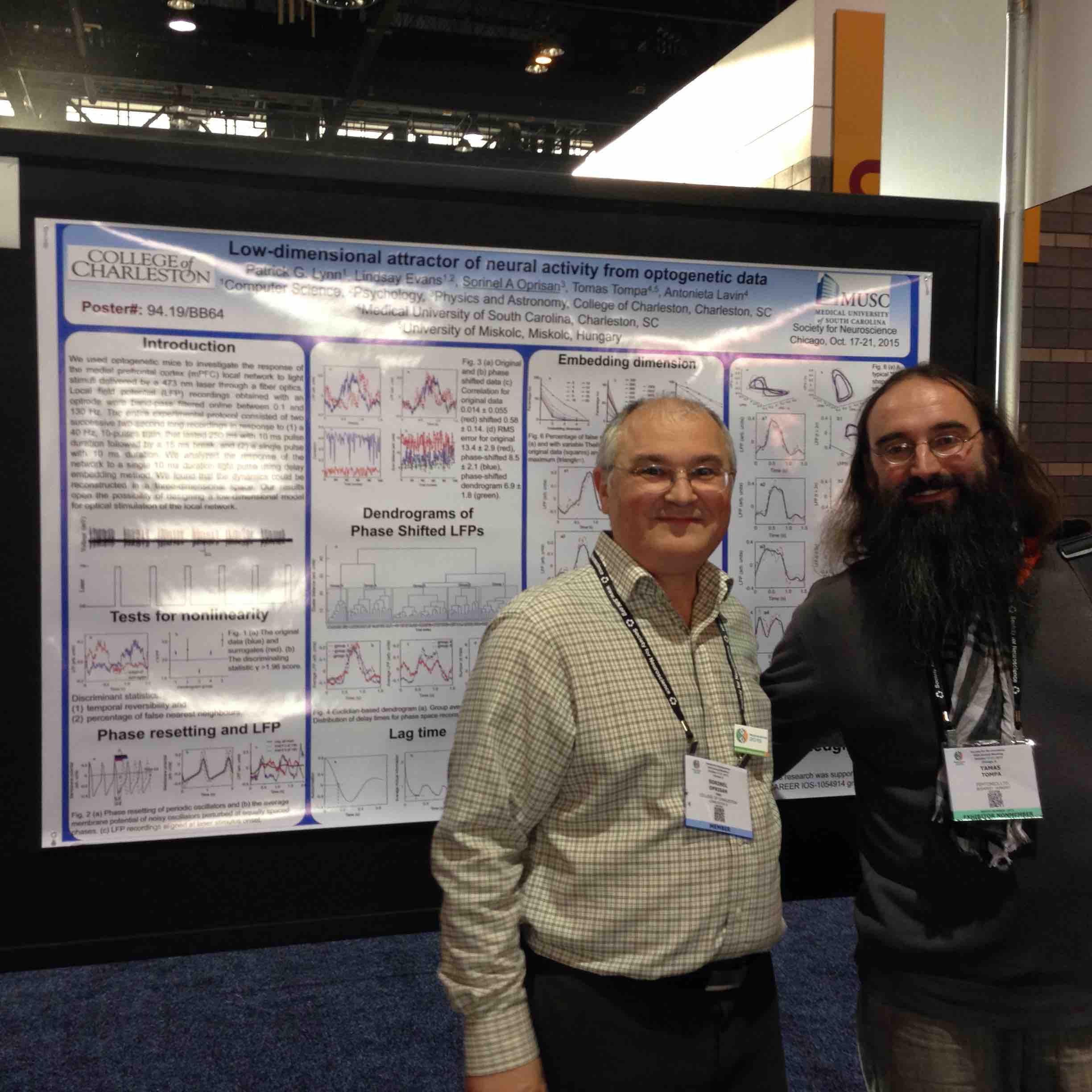 Drs. Oprisan and Tompa at SFN Conference 2015
